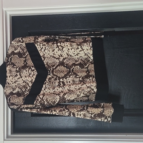Buddy Love Vonn Elastic Track Jacket In Slither Brown & Black Snake Print Size M - Picture 5 of 13